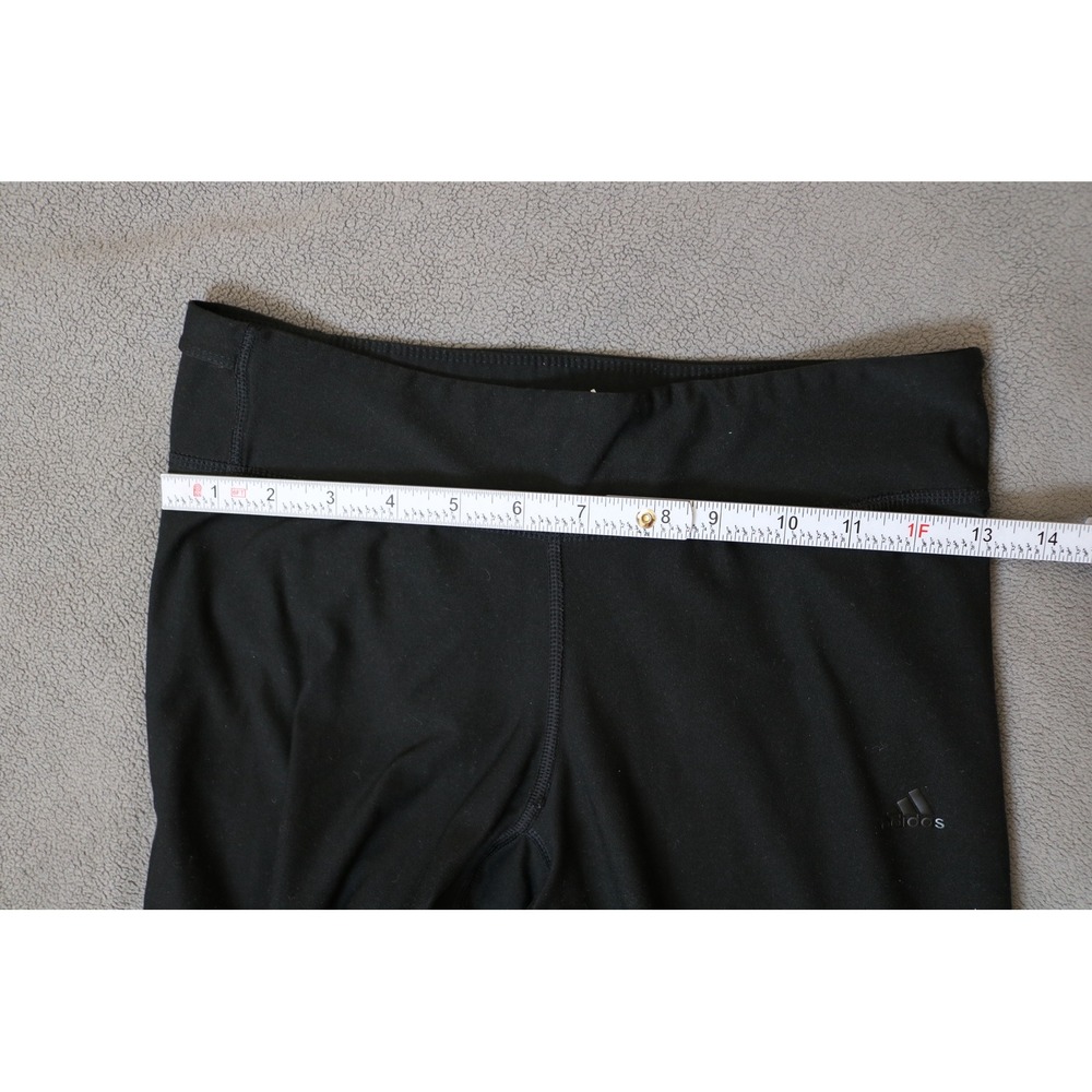 ADIDAS Climalite Performance Leggings Women Small Black Stretch Athletic Workout - Picture 11 of 12